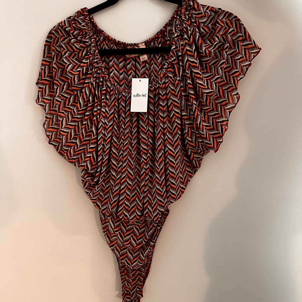 Willow root off shoulder bodysuit